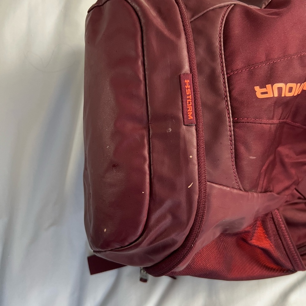 Under Armour Burgundy and Orange Backpack - Picture 5 of 6